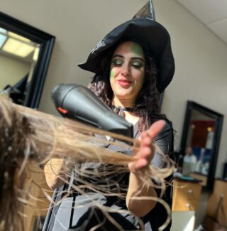 ‘I’ll dry your hair my sweetie’ Wicked Witch of Smithtown… #richardsalon 🧙‍♀️